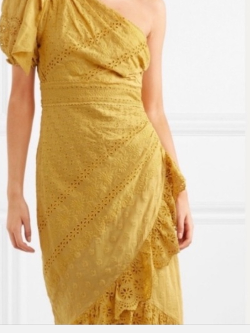 Ulla Johnson Gweneth Eyelet Golden Rod Yellow Dress Sz 6